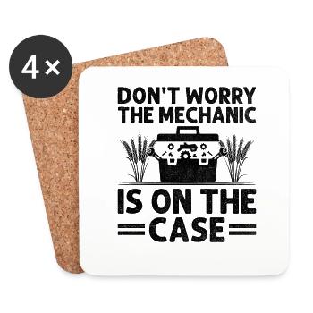 Agricultural Mechanic Funny Tractor Mechanics Farm - Coasters (set of 4) - white - Front