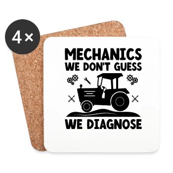 Agricultural Mechanic Funny Tractor Mechanics Farm - Coasters (set of 4) - white - Front