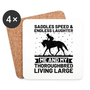 Courses de chevaux pur-sang Équitation Chevaux équestres - Dessous de verre (lot de 4) - blanc - Devant