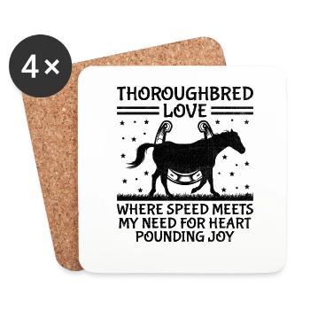 Thoroughbred Horse Racing Riding Equestian Horses - Coasters (set of 4) - white - Front