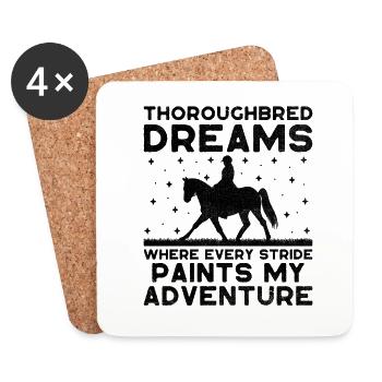 Thoroughbred Horse Racing Riding Equestian Horses - Coasters (set of 4) - white - Front
