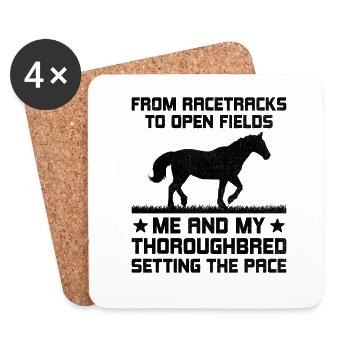 Thoroughbred Horse Racing Riding Equestian Horses - Coasters (set of 4) - white - Front