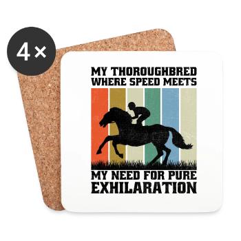 Thoroughbred Horse Racing Riding Equestian Horses - Coasters (set of 4) - white - Front