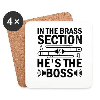 Trombonist Trombone Player Marching Band Trombone - Coasters (set of 4) - white - Front