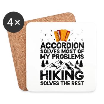 Accordion Solves Most Of My Problems Hiking Solves - Coasters (set of 4) - white - Front