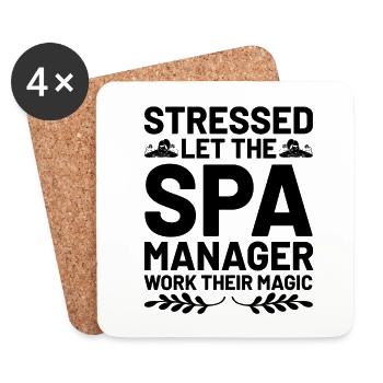 SPA-Manager Job Wellness Lustiges SPA-Management Sayi - Untersetzer (4er-Set) - Weiß - Vorne