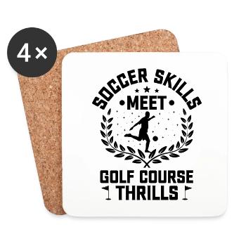 Footgolf Joueur Foot Golf Jouer Footgolfers Foot - Dessous de verre (lot de 4) - blanc - Devant