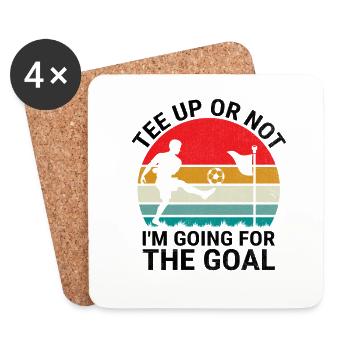Joueur de footgolf Foot Golf Jouer Footgolfers Foot - Dessous de verre (lot de 4) - blanc - Devant