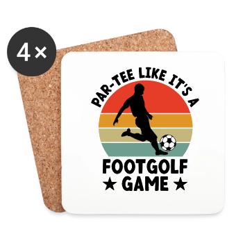 Joueur de footgolf Foot Golf Jouer Footgolfers Foot - Dessous de verre (lot de 4) - blanc - Devant