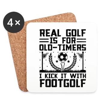 Joueur de footgolf Foot Golf Jouer Footgolfers Foot - Dessous de verre (lot de 4) - blanc - Devant