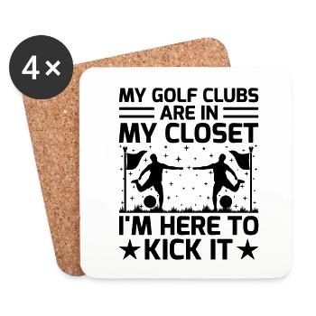 Footgolf Joueur Foot Golf Jouer Footgolfers Foot - Dessous de verre (lot de 4) - blanc - Devant