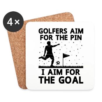 Footgolf Joueur Foot Golf Jouer Footgolfers Foot - Dessous de verre (lot de 4) - blanc - Devant