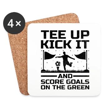 Footgolf Joueur Foot Golf Jouer Footgolfers Foot - Dessous de verre (lot de 4) - blanc - Devant