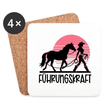 Führungskraft Pferd Reiten Geschenkidee Lustig - Untersetzer (4er-Set) - Weiß - Vorne