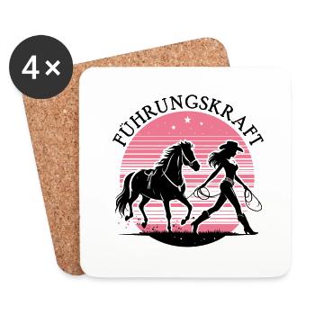 Führungskraft Pferd Reiten Geschenkidee Pferde - Untersetzer (4er-Set) - Weiß - Vorne