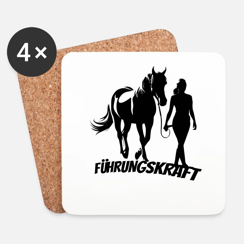 Führungskraft Pferd Reiten Geschenkidee Humor - Untersetzer (4er-Set) - Weiß
