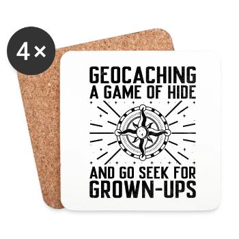 Geocaching Geocache Lustiger Geocacher Geocacher Sayi - Untersetzer (4er-Set) - Weiß - Vorne