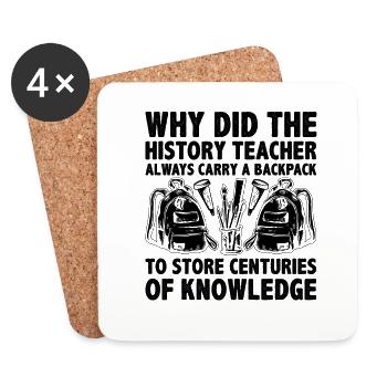 History Teacher Funny Historical Teachers Sayings - Coasters (set of 4) - white - Front