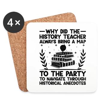 History Teacher Funny Historical Teachers Sayings - Coasters (set of 4) - white - Front