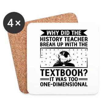 History Teacher Funny Historical Teachers Sayings - Coasters (set of 4) - white - Front