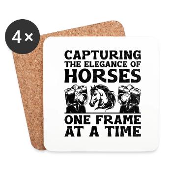 Pferdefotografie Reiten Pferde Hobby Ph - Untersetzer (4er-Set) - Weiß - Vorne