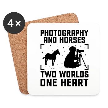 Photographie de cheval Équitation Chevaux Hobby Ph - Dessous de verre (lot de 4) - blanc - Devant