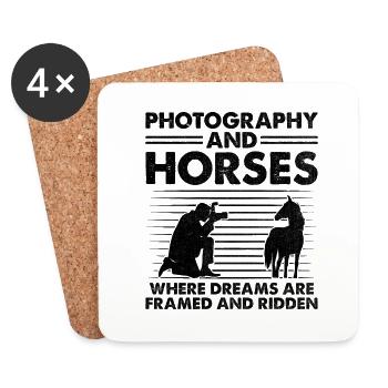 Pferdefotografie Reiten Pferde Hobby Ph - Untersetzer (4er-Set) - Weiß - Vorne