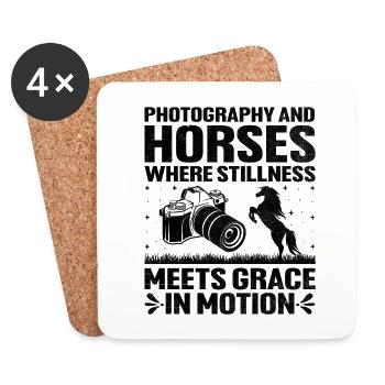 Pferdefotografie Reiten Pferde Hobby Ph - Untersetzer (4er-Set) - Weiß - Vorne