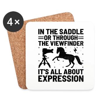 Horse Photography Horseback Riding Horses Hobby Ph - Coasters (set of 4) - white - Front