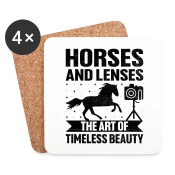 Photographie de cheval Équitation Chevaux Hobby Ph - Dessous de verre (lot de 4) - blanc - Devant
