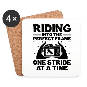Photographie de cheval Équitation Chevaux Hobby Ph - Dessous de verre (lot de 4) - blanc - Devant