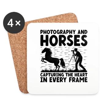 Pferdefotografie Reiten Pferde Hobby Ph - Untersetzer (4er-Set) - Weiß - Vorne