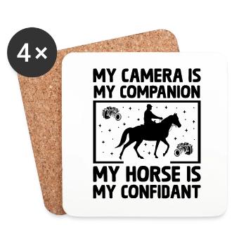 Pferdefotografie Reiten Pferde Hobby Ph - Untersetzer (4er-Set) - Weiß - Vorne