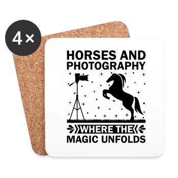 Pferdefotografie Reiten Pferde Hobby Ph - Untersetzer (4er-Set) - Weiß - Vorne