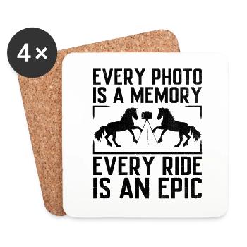 Photographie de cheval Équitation Chevaux Hobby Ph - Dessous de verre (lot de 4) - blanc - Devant