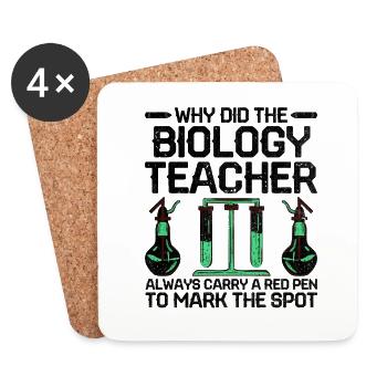 Professeur de sciences Professeur d’école Biologie Chimie P - Dessous de verre (lot de 4) - blanc - Devant