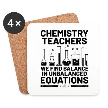 Professeur de sciences Professeur d’école Biologie Chimie P - Dessous de verre (lot de 4) - blanc - Devant