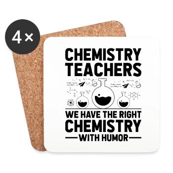 Professeur de sciences Professeur d’école Biologie Chimie P - Dessous de verre (lot de 4) - blanc - Devant