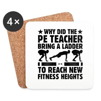 Physical Education Teacher PE Teachers School Spor - Coasters (set of 4) - white - Front