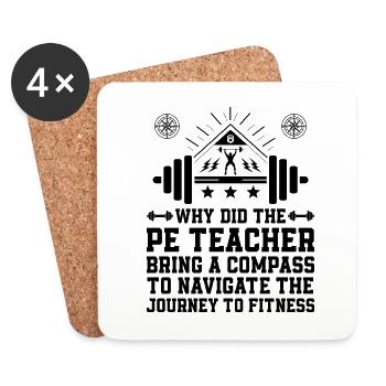 Professeur d’éducation physique Professeurs d’éducation physique École Spor - Dessous de verre (lot de 4) - blanc - Devant