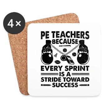 Professeur d’éducation physique Professeurs d’éducation physique École Spor - Dessous de verre (lot de 4) - blanc - Devant