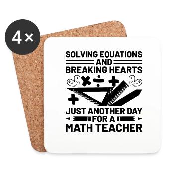 Professeur de mathématiques Professeur d’école Professeur de mathématiques drôle S - Dessous de verre (lot de 4) - blanc - Devant