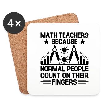 Professeur de mathématiques Professeur d’école Professeur de mathématiques drôle S - Dessous de verre (lot de 4) - blanc - Devant