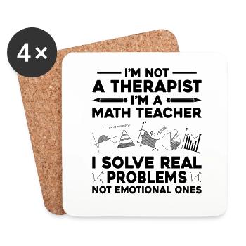 Professeur de mathématiques Professeur d’école Professeur de mathématiques drôle S - Dessous de verre (lot de 4) - blanc - Devant