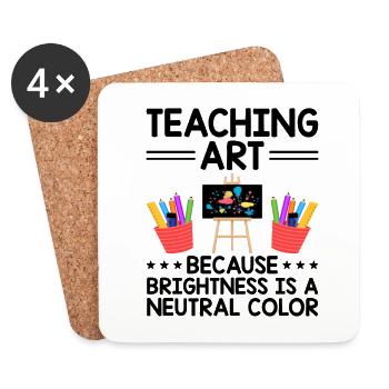 Art Teacher School Teacher Funny Art Teachers Scho - Coasters (set of 4) - white - Front