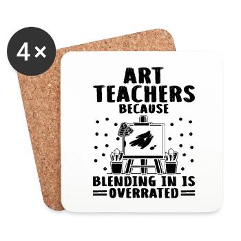 Art Teacher School Teacher Funny Art Teachers Scho - Coasters (set of 4) - white - Front