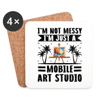Art Teacher School Teacher Funny Art Teachers Scho - Coasters (set of 4) - white - Front
