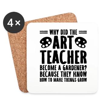 Art Teacher School Teacher Funny Art Teachers Scho - Coasters (set of 4) - white - Front
