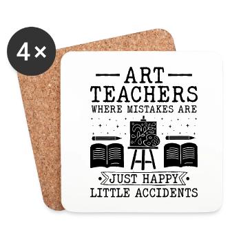 Art Teacher School Teacher Funny Art Teachers Scho - Coasters (set of 4) - white - Front