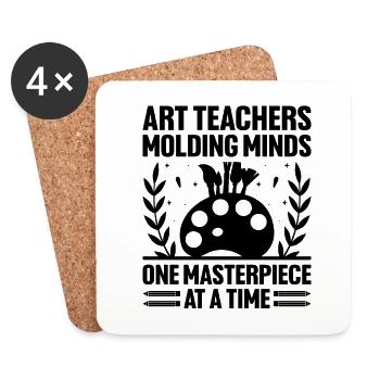 Art Teacher School Teacher Funny Art Teachers Scho - Coasters (set of 4) - white - Front